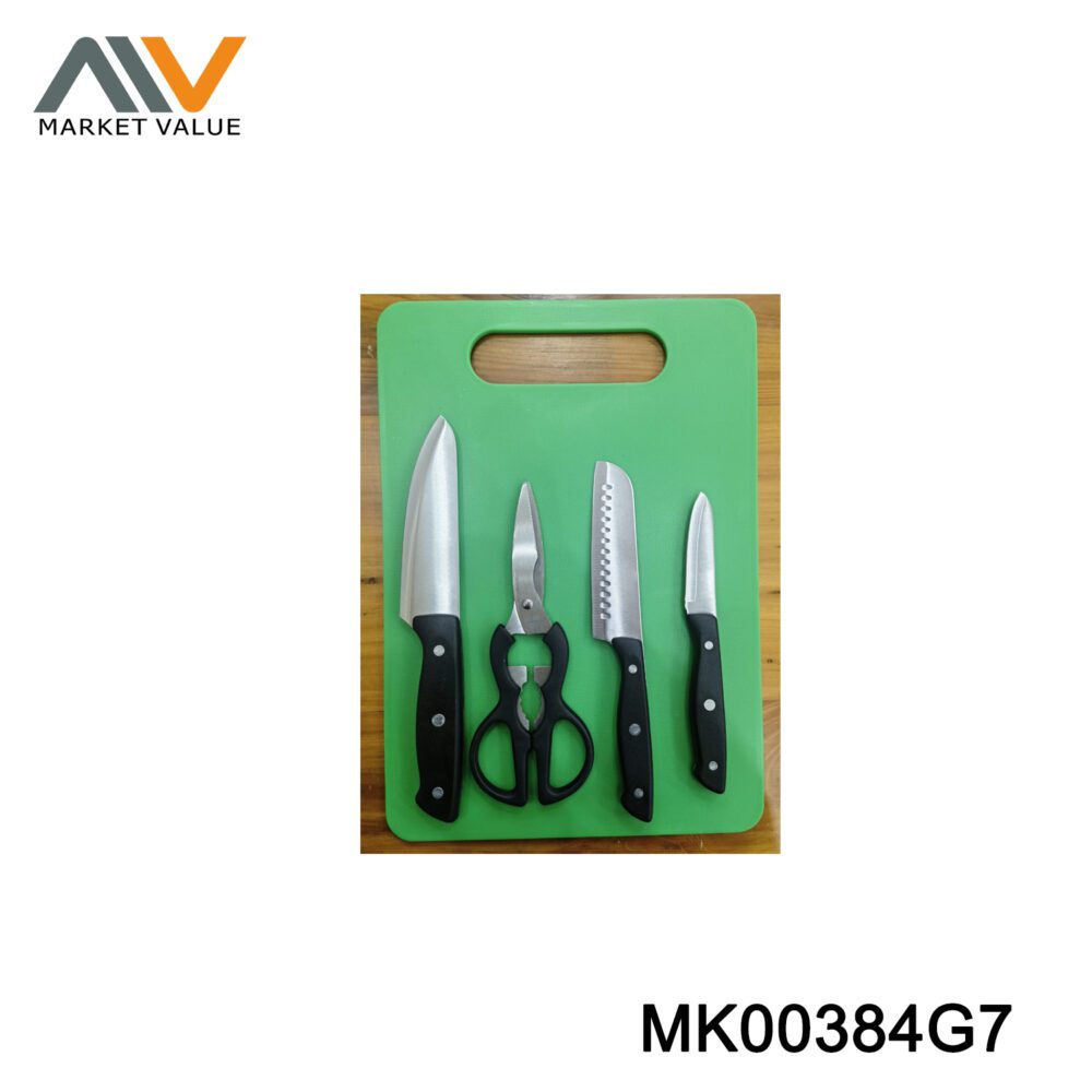 5Pk Knife Scissors And Cutting Board Db