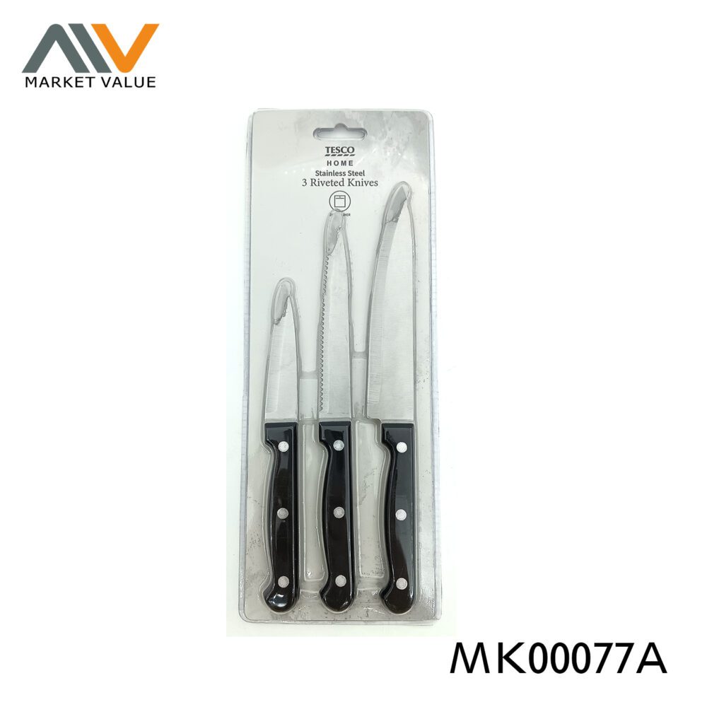 3Pk Ss Knife Set Full Tang Db