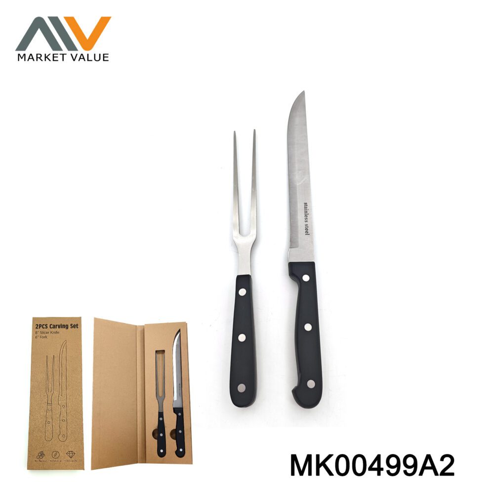 Ss Carve Slice Knife And Fork In Book Box