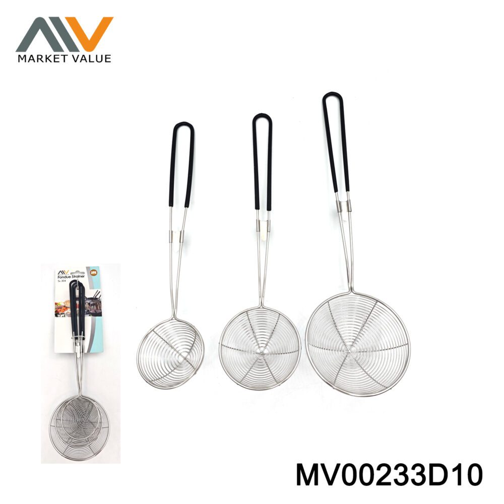 3Pc Ss Fondue Strainer Set Tc