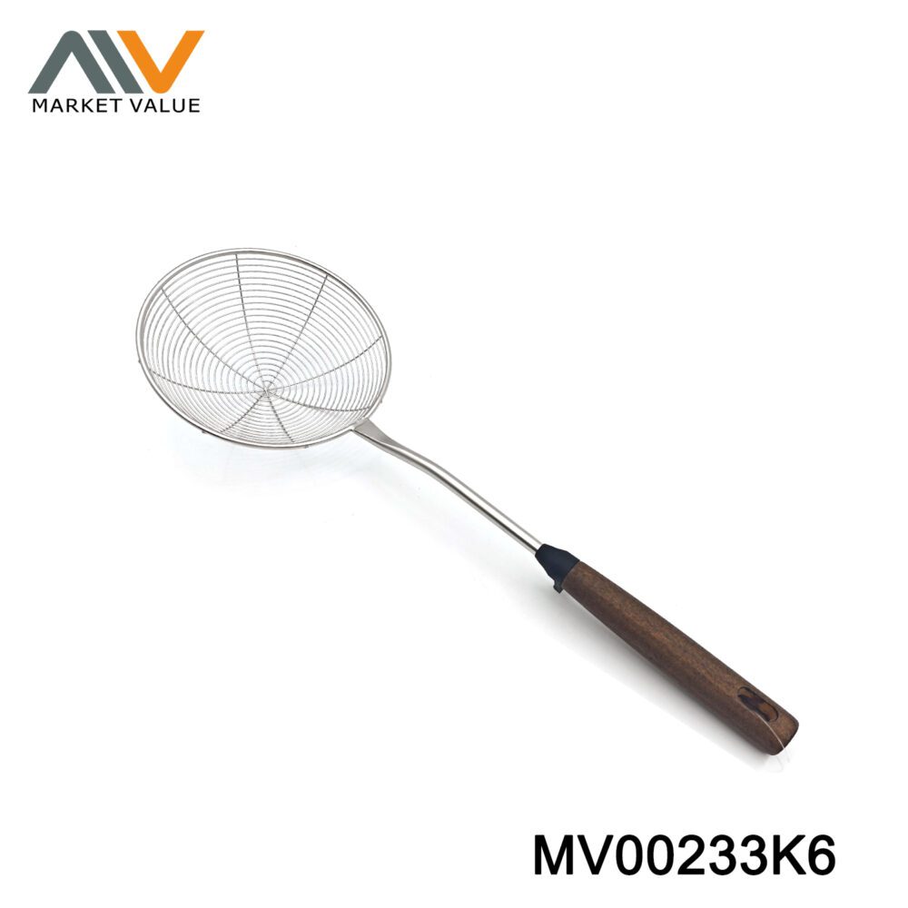Stainless Steel Strainer With Wooden Hanlde
