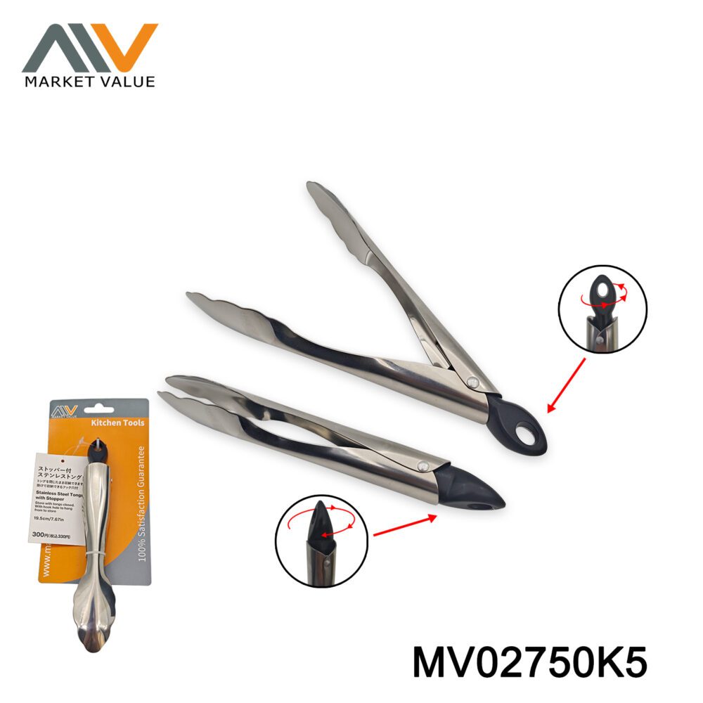 6.5 In High Quality Mini Food Tong With Stopper Tag
