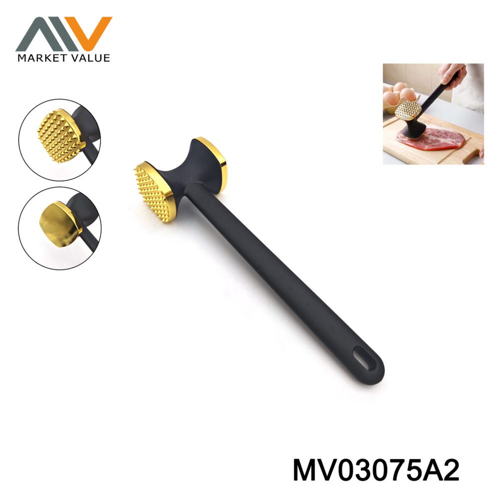 Plastic Hnalde Zinc-Alloy Head Meat Hammer Golden Tc
