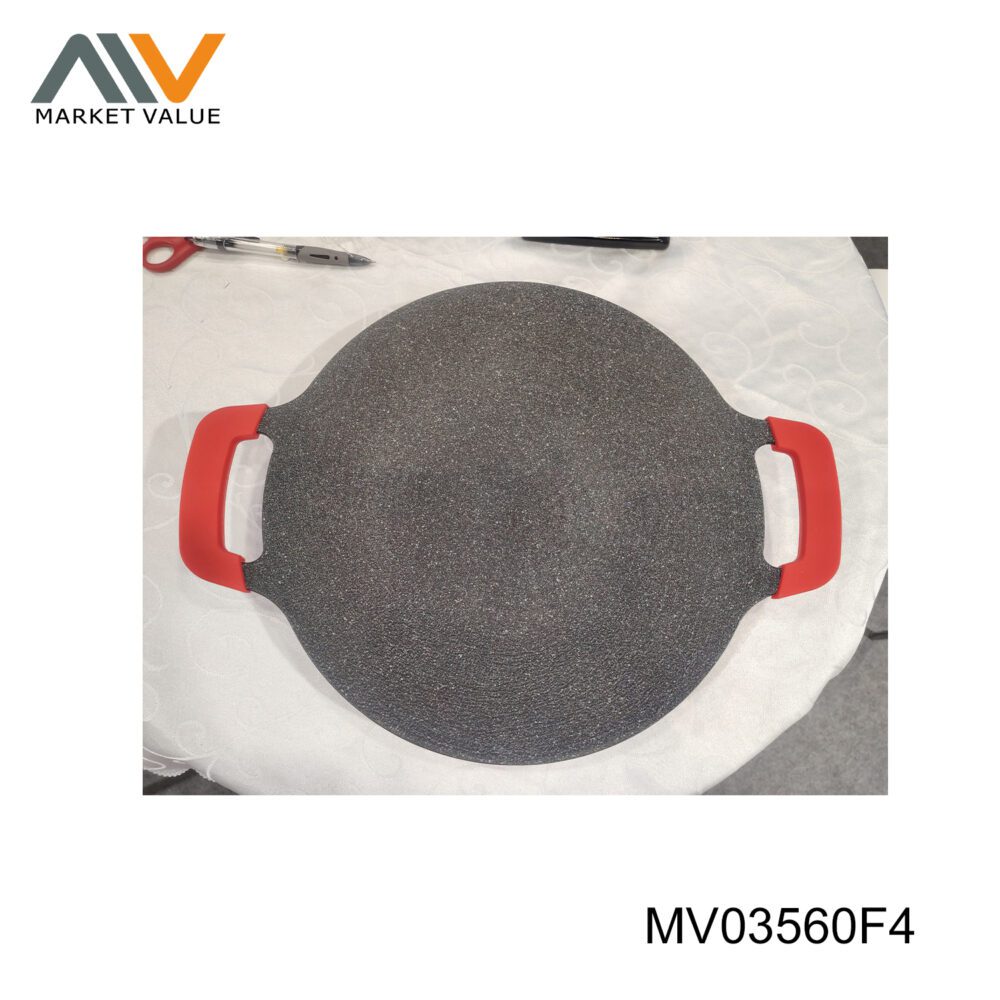 34Cm Cast Aluinium Steak Pan With Silicone Handle