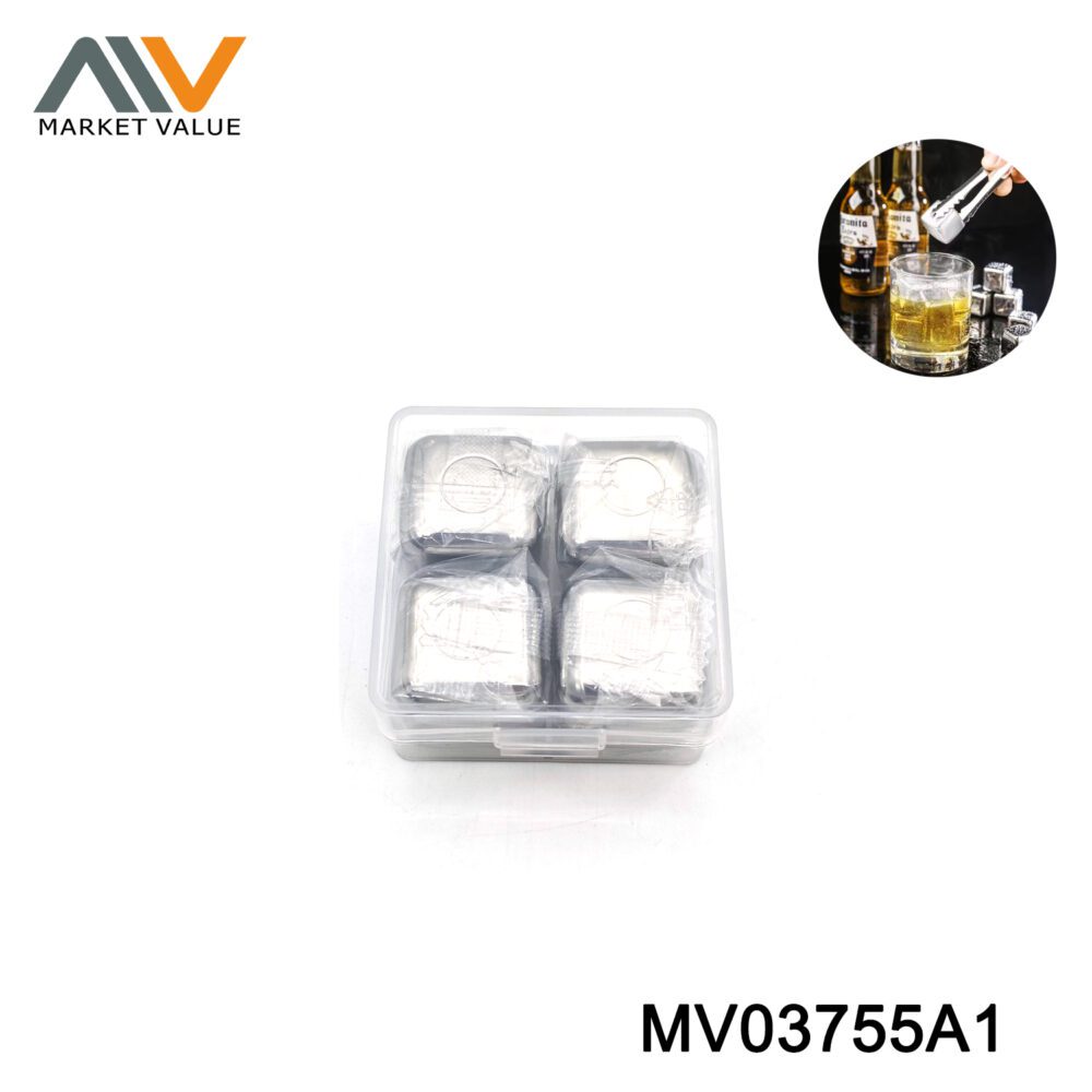 4Pcs Square S/S Ice Cubes