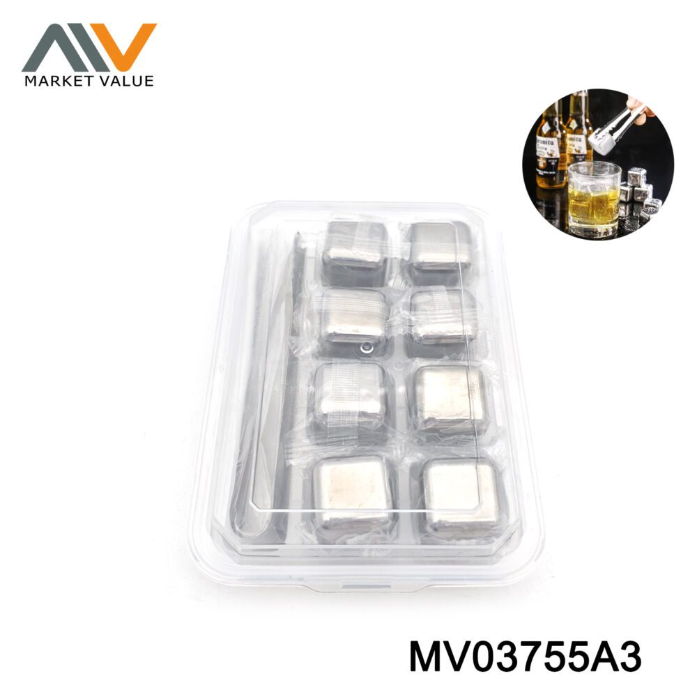 8Pcs Square S/S Ice Cubes