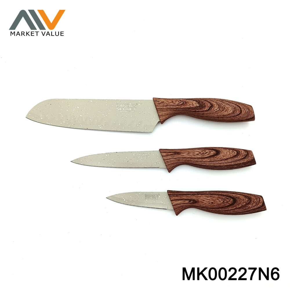 3PK SS Knife Set With Cover Handle