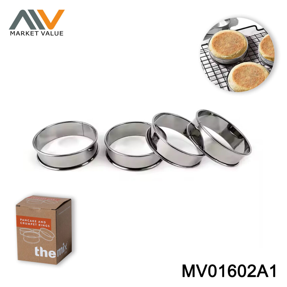 4PK SS Muffin Round Mould IN Colour Box