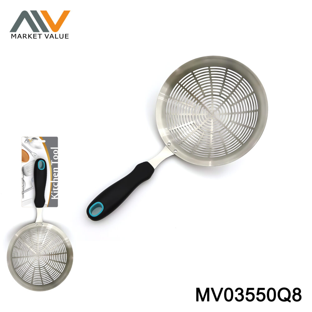 18CM SS Long Hole Strainer With TPR Handle