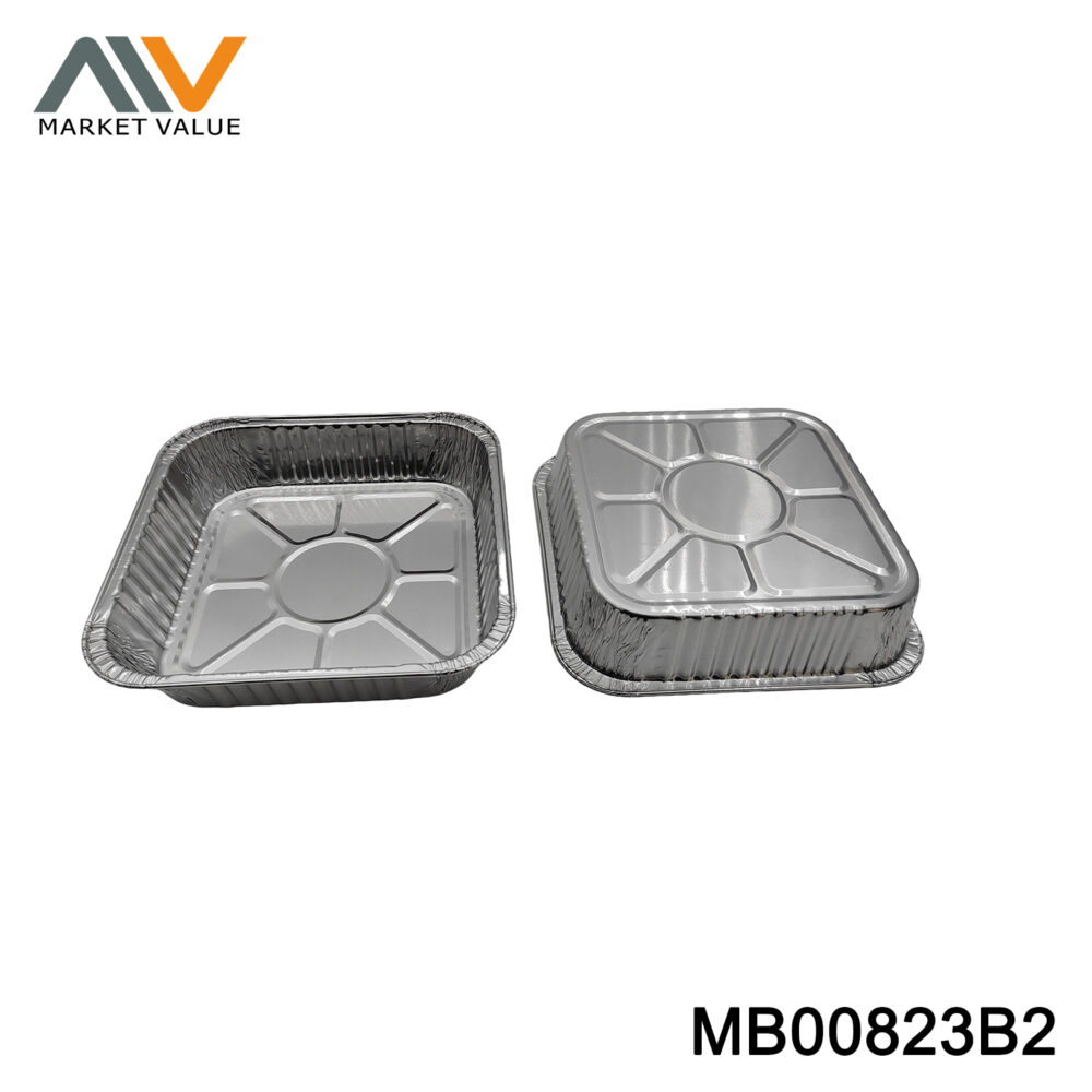 6PK Aluminum BBQ Pan Square in Polbag