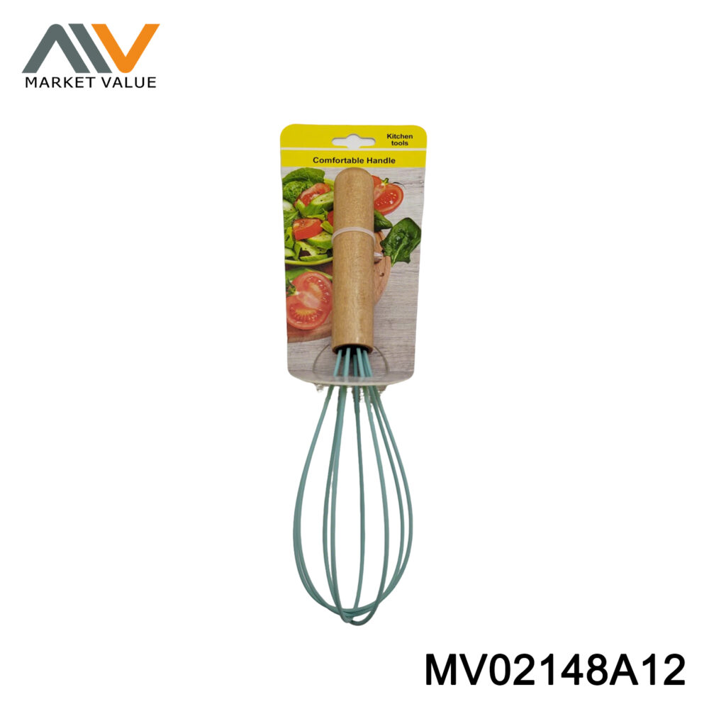 WOODEN HANDLE SILICONE EGG BEATER TC