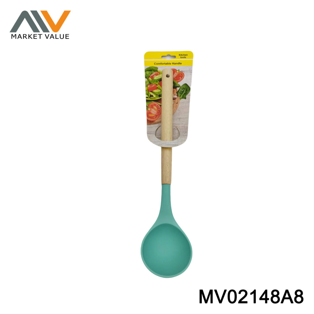 SILICONE LADLE WOODEN HANDLE TC