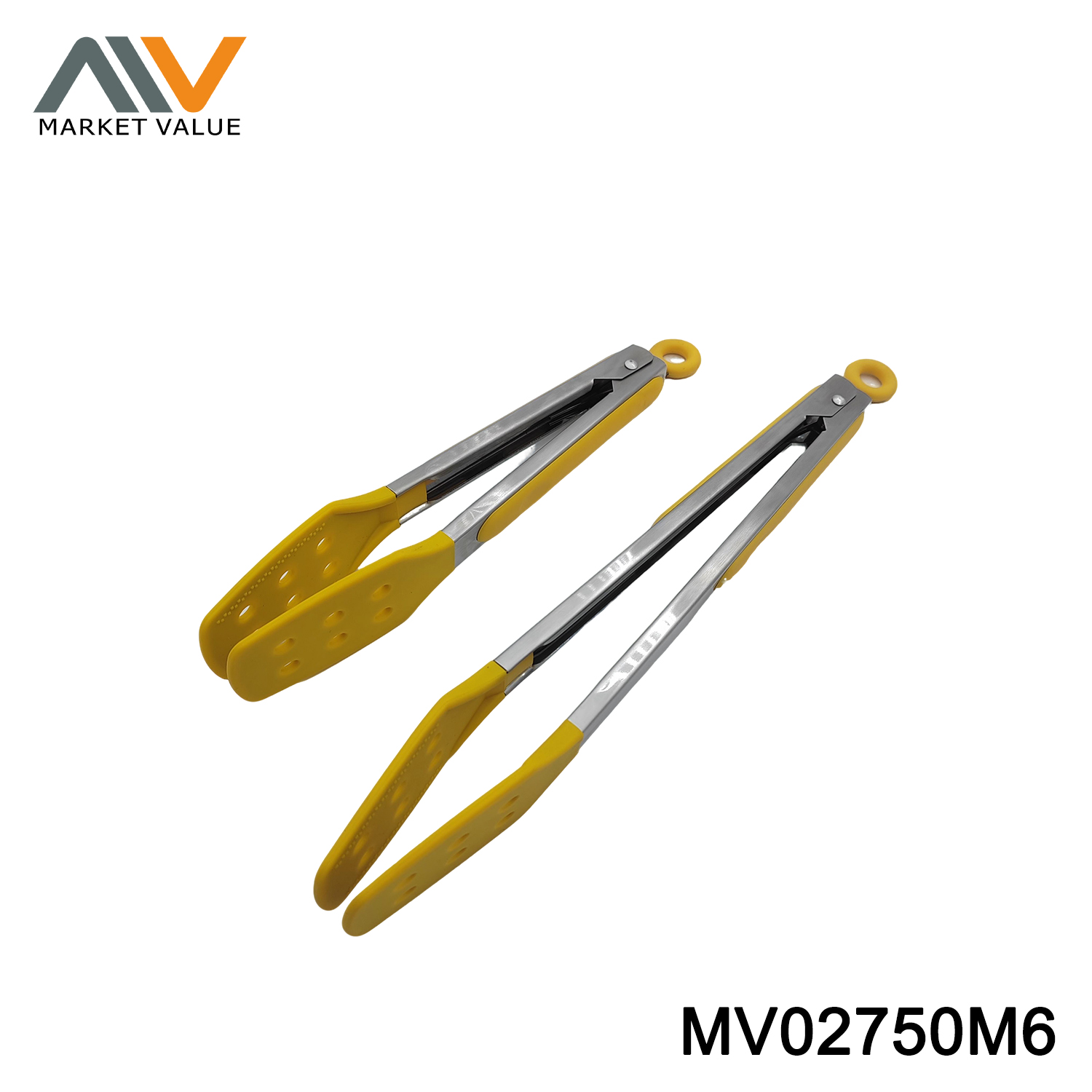 2PC DELUXE SILICONE + S/S HANDLE FOOD TONG