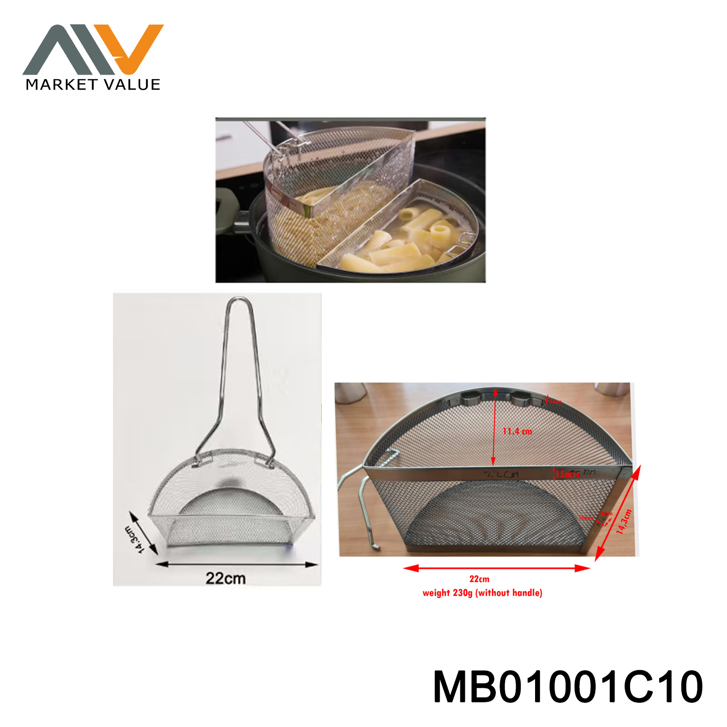 2PK SS Detachable handle French Fry Basket