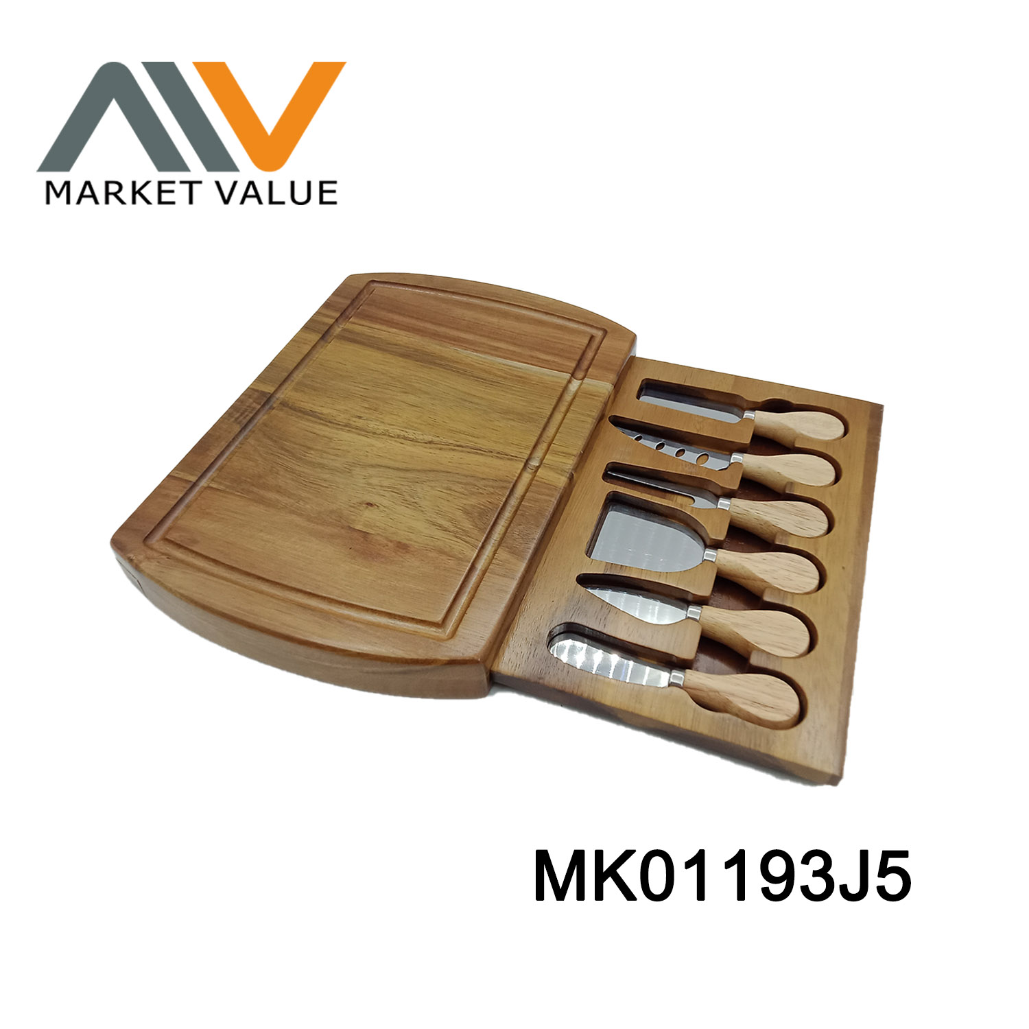 MK01193J5 8 Pcs Square Wooden Cheese Box