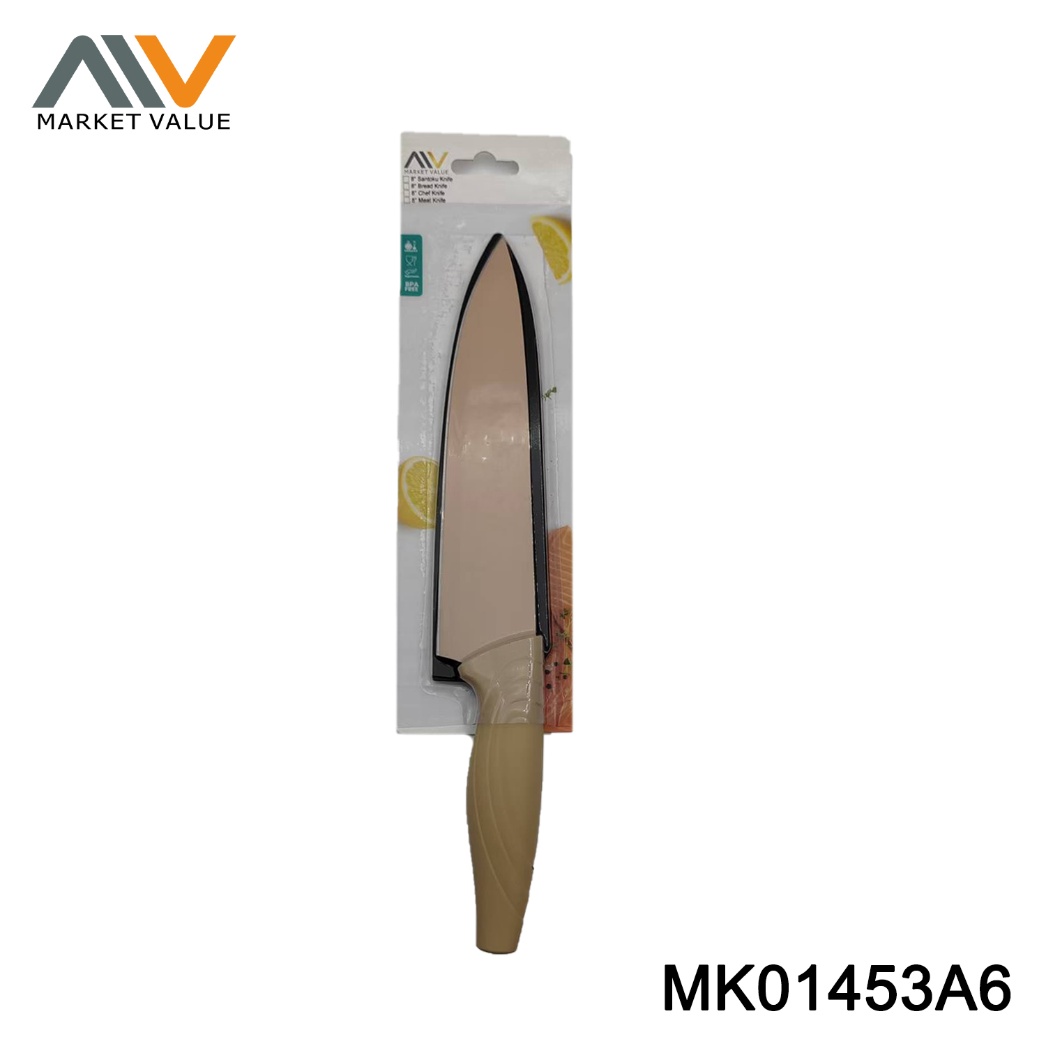 8"CHEF KNIFE TEFLON COATED ,B/C