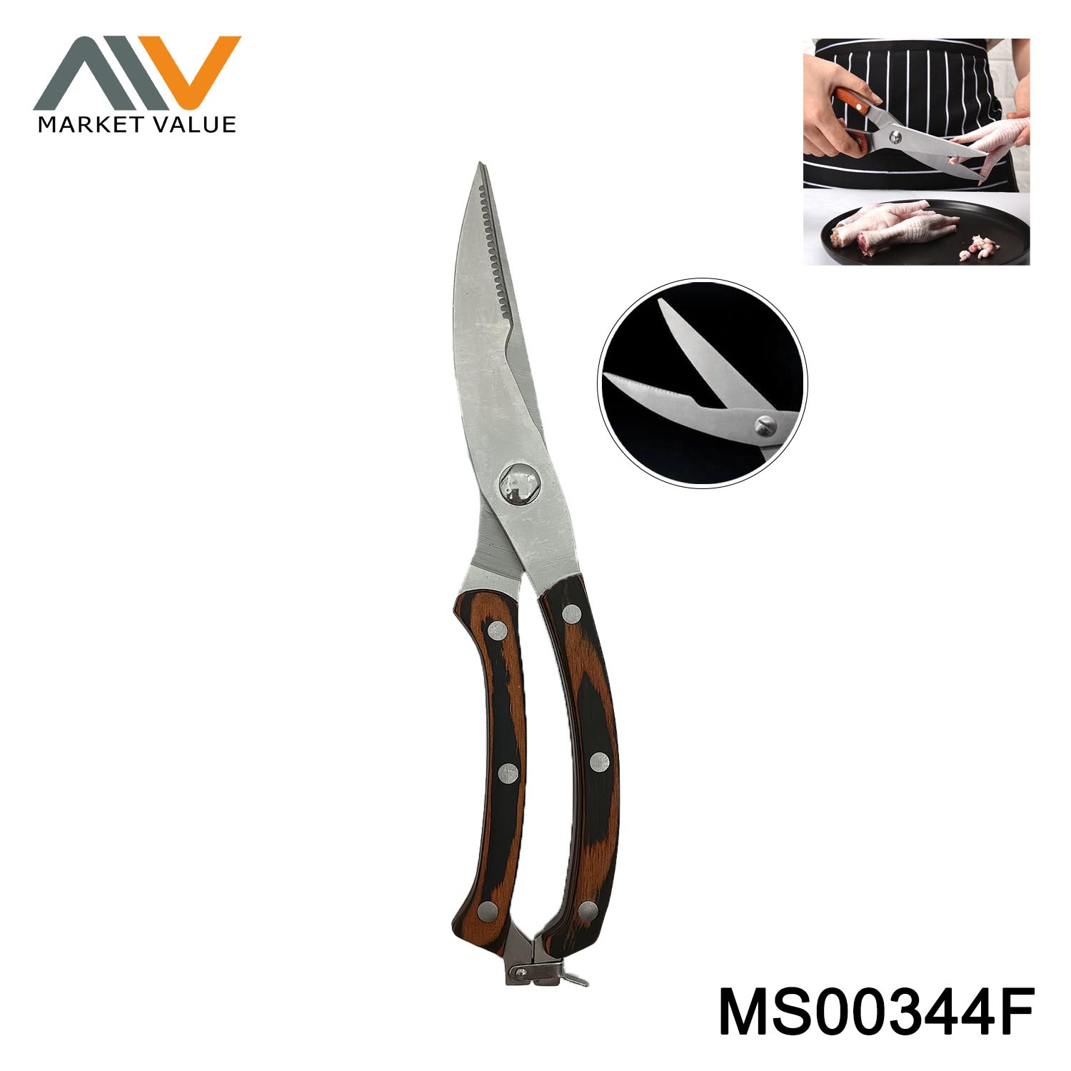 9.5" Chicken Scissors STRENG Handle SANWICH BC