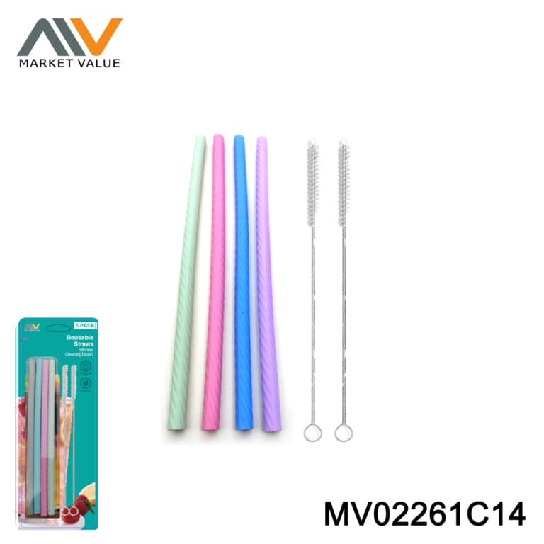 6PK Silicone Straw and Brush BC
