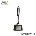 S/S WIDE SLOTTED TURNER WITH RUBBER AND PLASTIC HANDLE