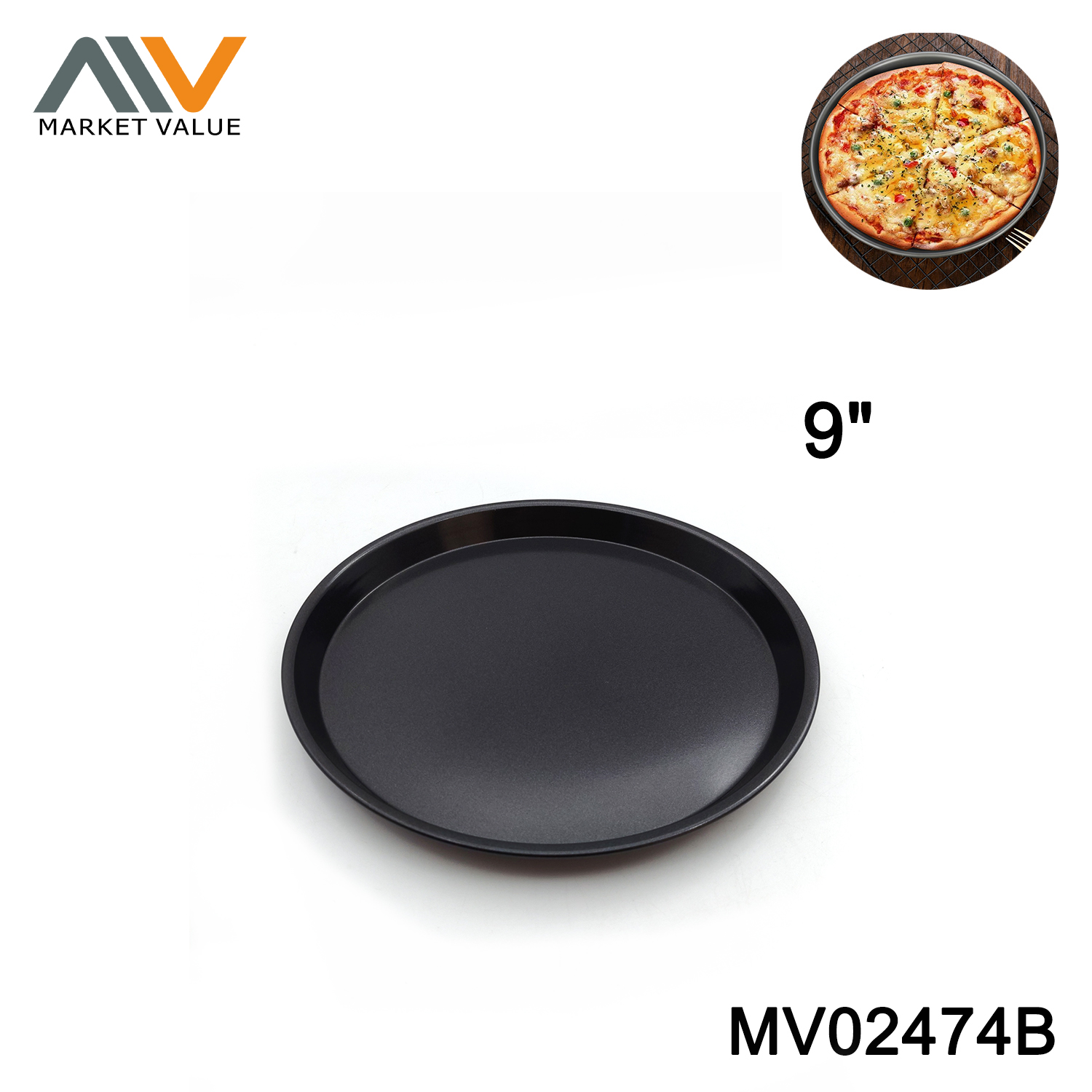 9 inch carbon steel pizza pan nonstick Lable