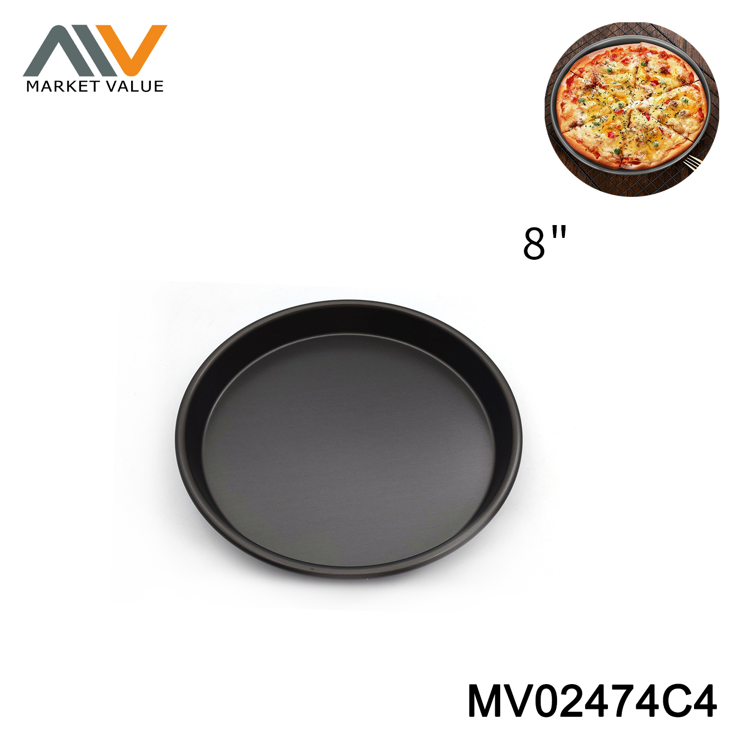 8 inch aluminum alloy pizza pan nonstick Lable