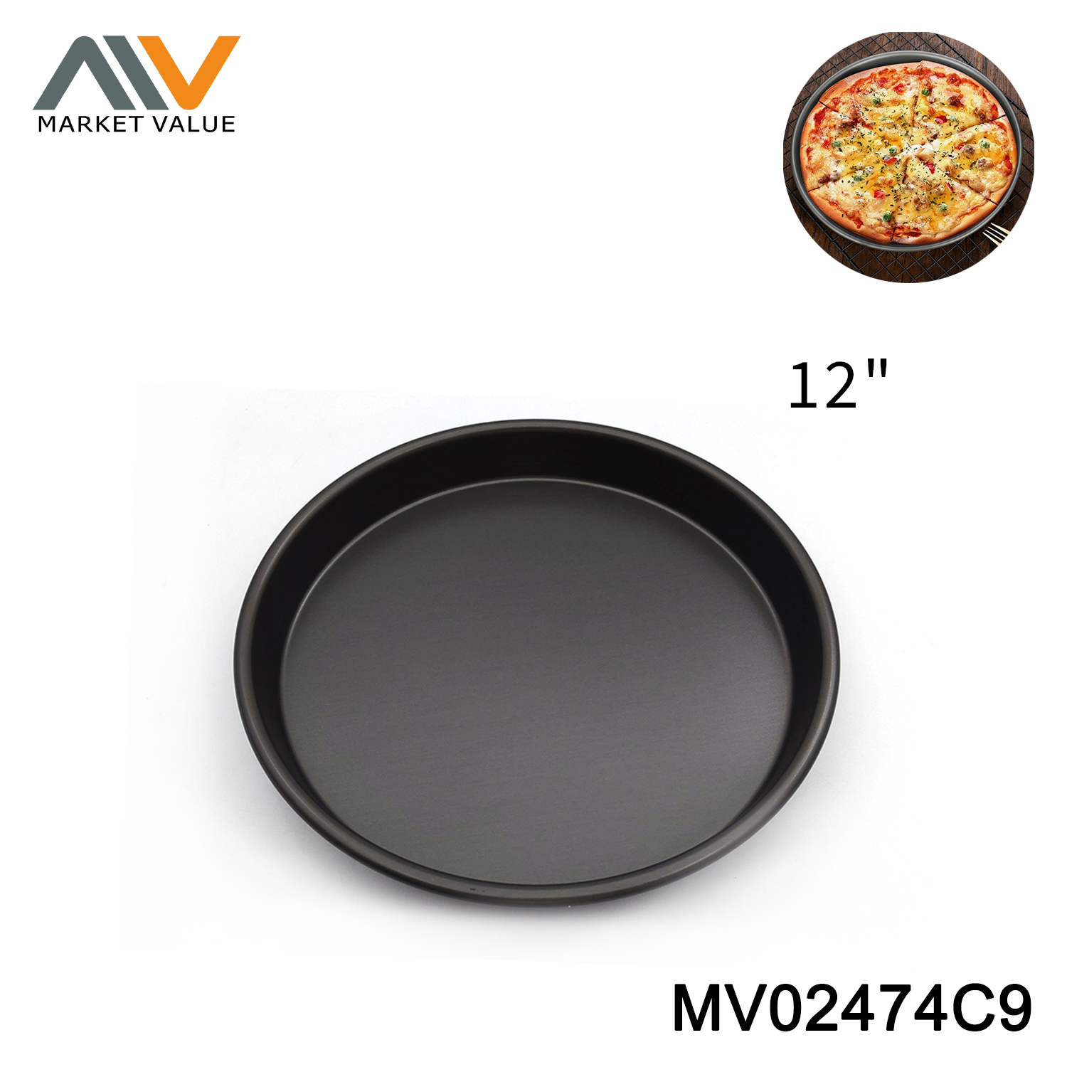 12 inch Alu pizza pan nonstick Lable