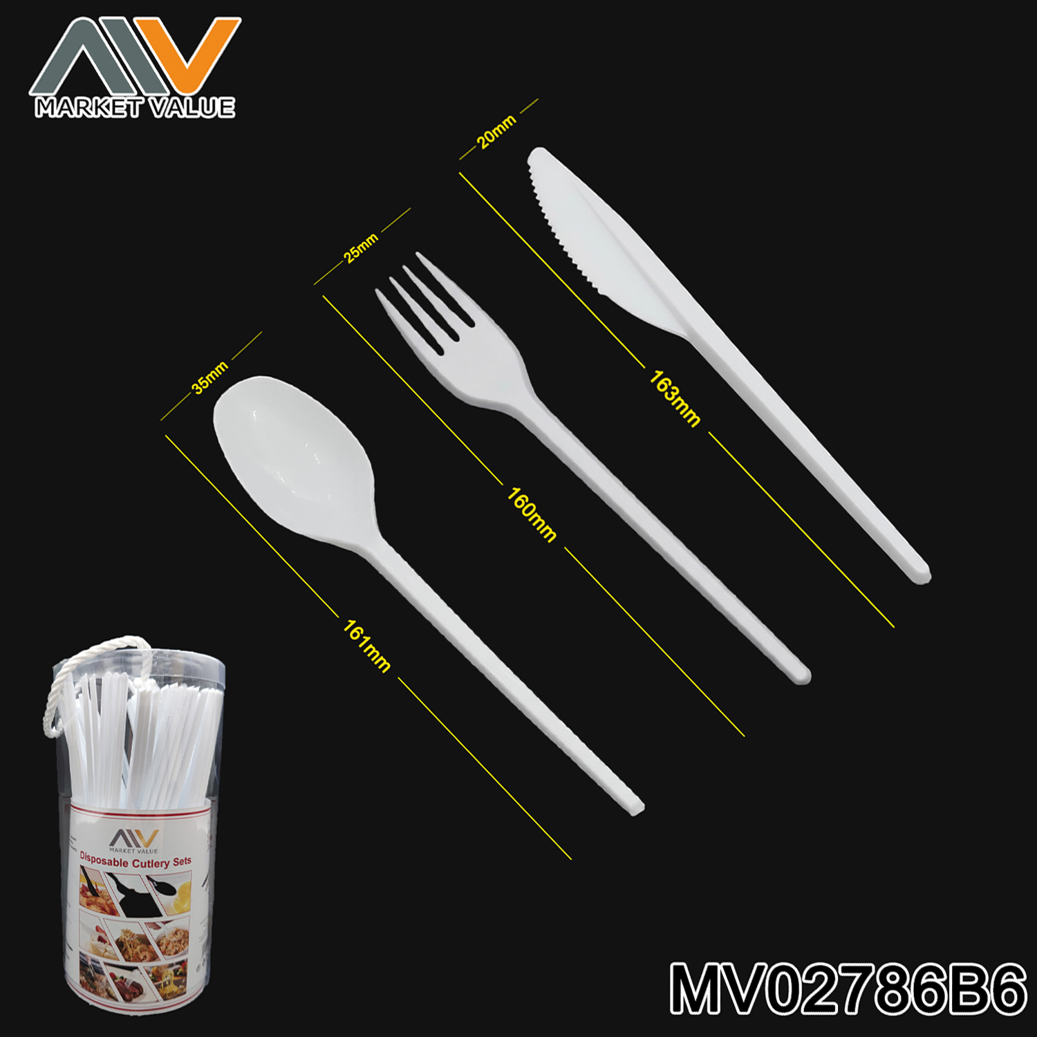 60 PCS 6.5inch plastic knife