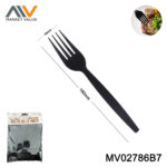 36 PK Black 7 inch plastic fork in polybag