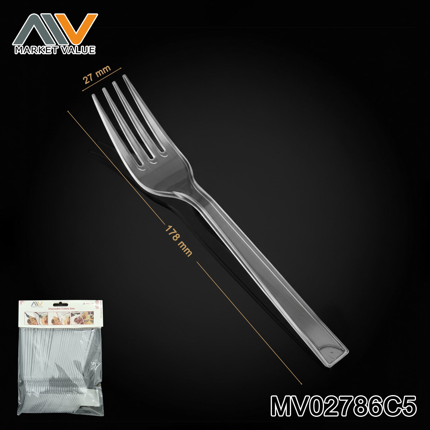 36 PK European 7 inch fork in polybag