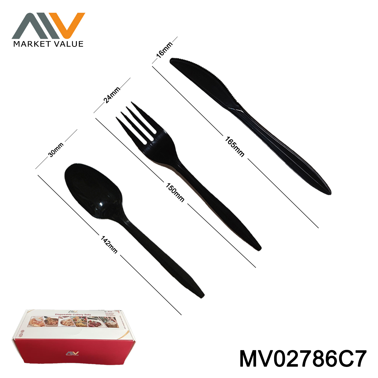 60 PCS 6.5 inch PP plastic knife