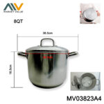 8QT SS Stock Pot with Cover in colour box