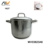 16QT SS Stock Pot with Cover in colour box