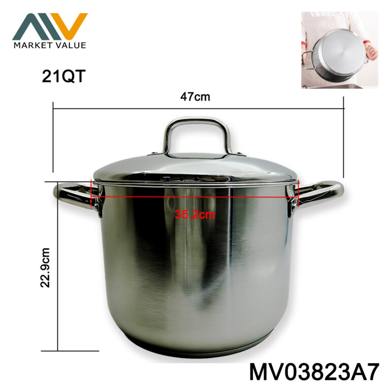 21QT SS Stock Pot with Cover in colour box