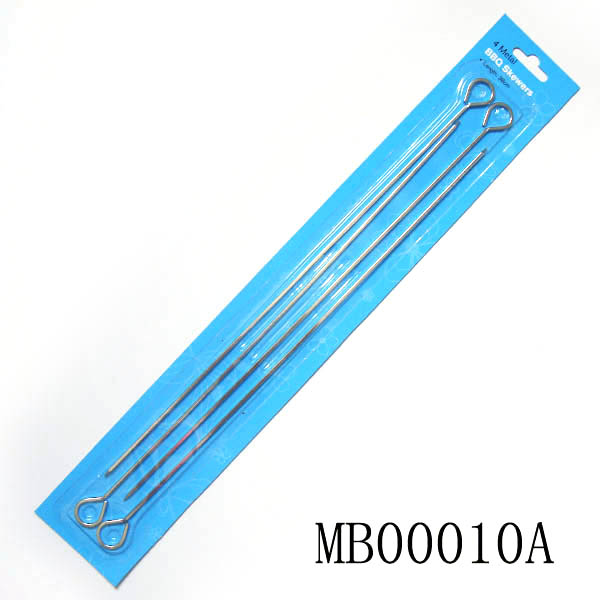 MB00010A Set Of 4 Chrome Zinc Stand Bbq Skewer