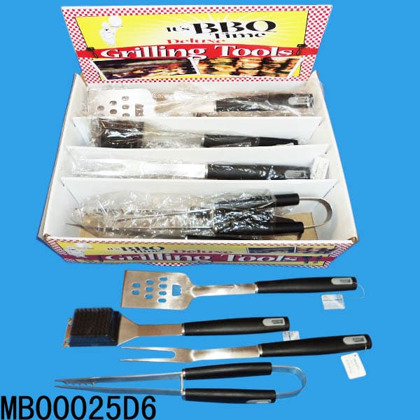 MB00025D6 12Pcs S/S Bbq Tools Plastic Handle With Colour Box