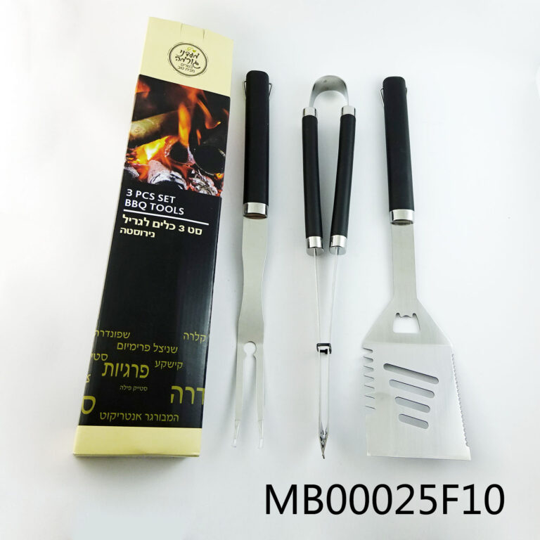 3Pcs S/S Bbq Tools Plastic Handle，Wheel Card