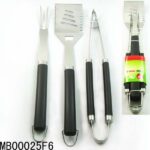 3Pcs S/S Bbq Tools Plastic Handle，Wheel Card