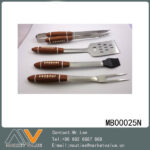 4Pcs S/S Bbq Tools With Resin Handle(Football)