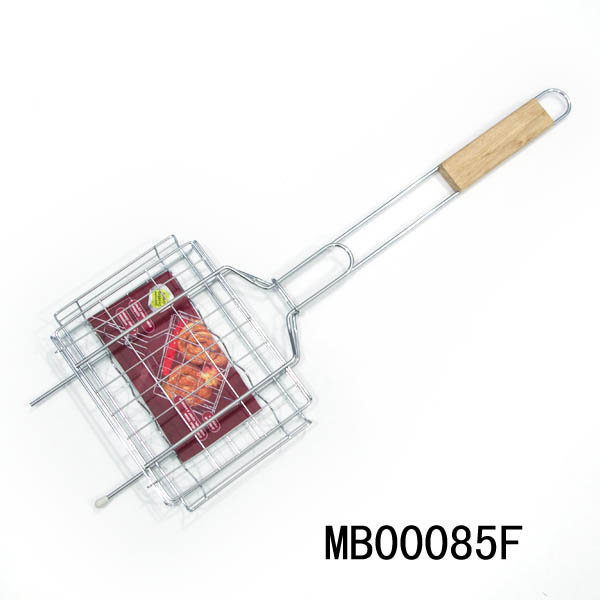 Wooden Handle Chrome Hot Dog Bbq Net