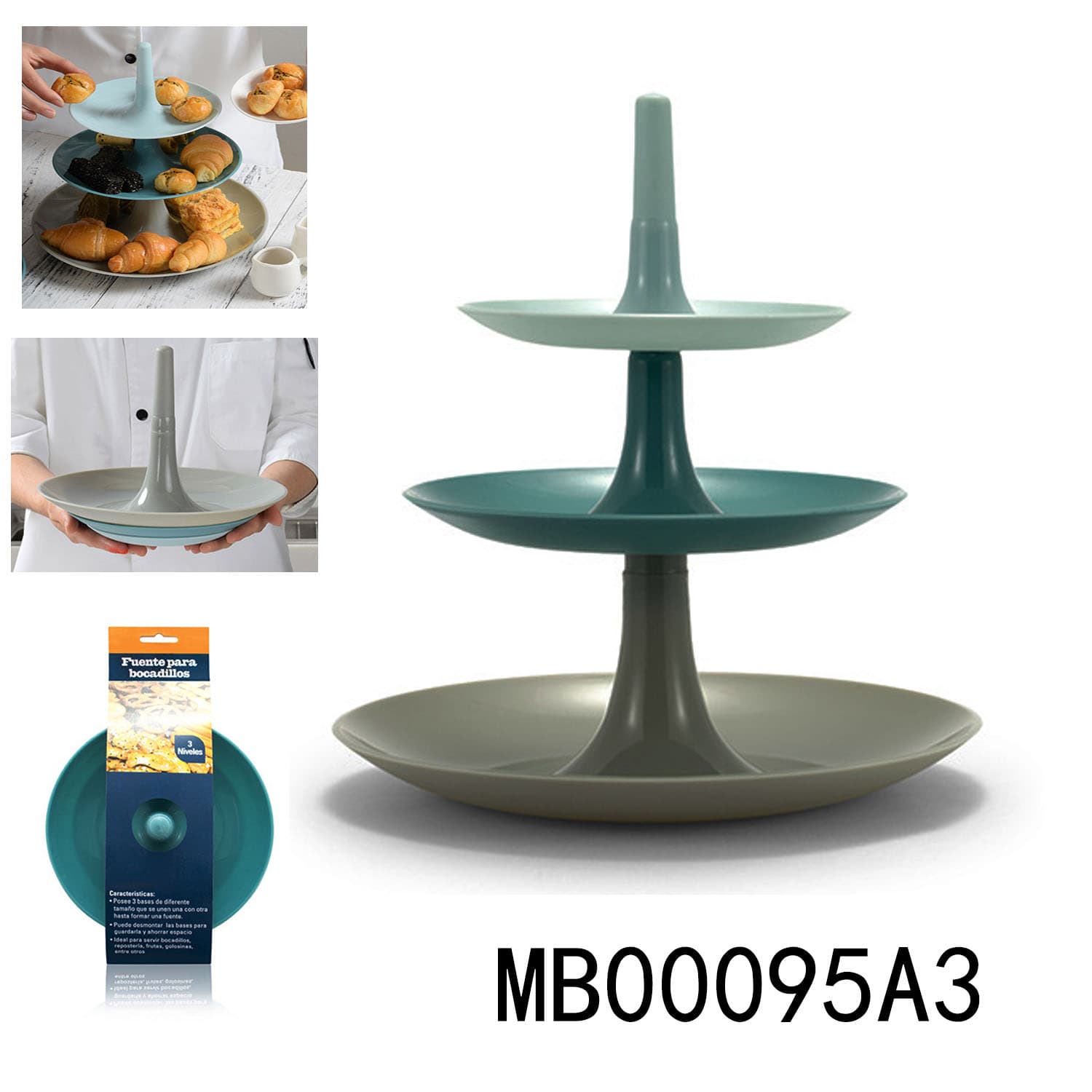 MB00095A3 3 Tires Cake Rack Pp Plastic