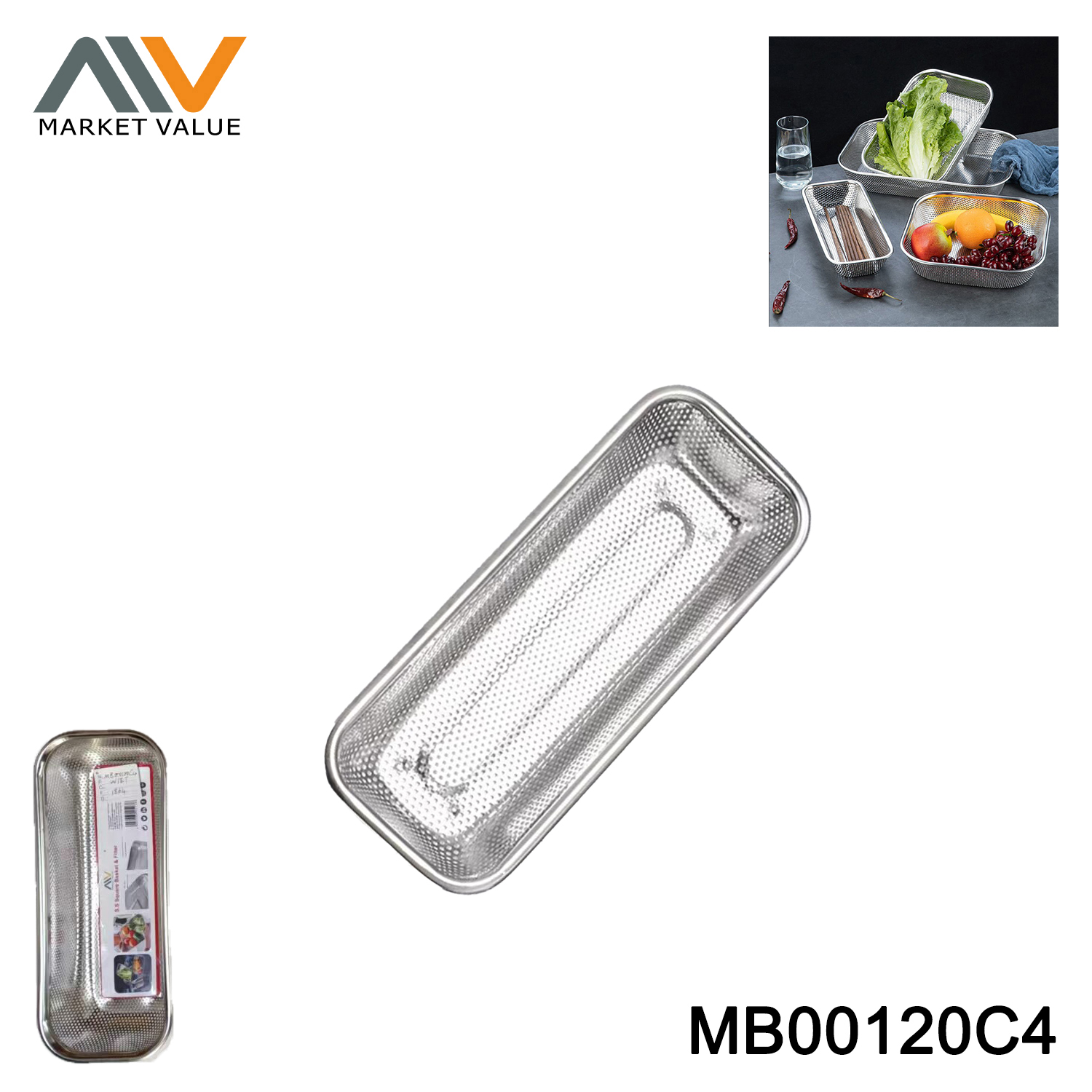 MB00120C4 SS Crisper or Filter Basket Plate Hole Lable