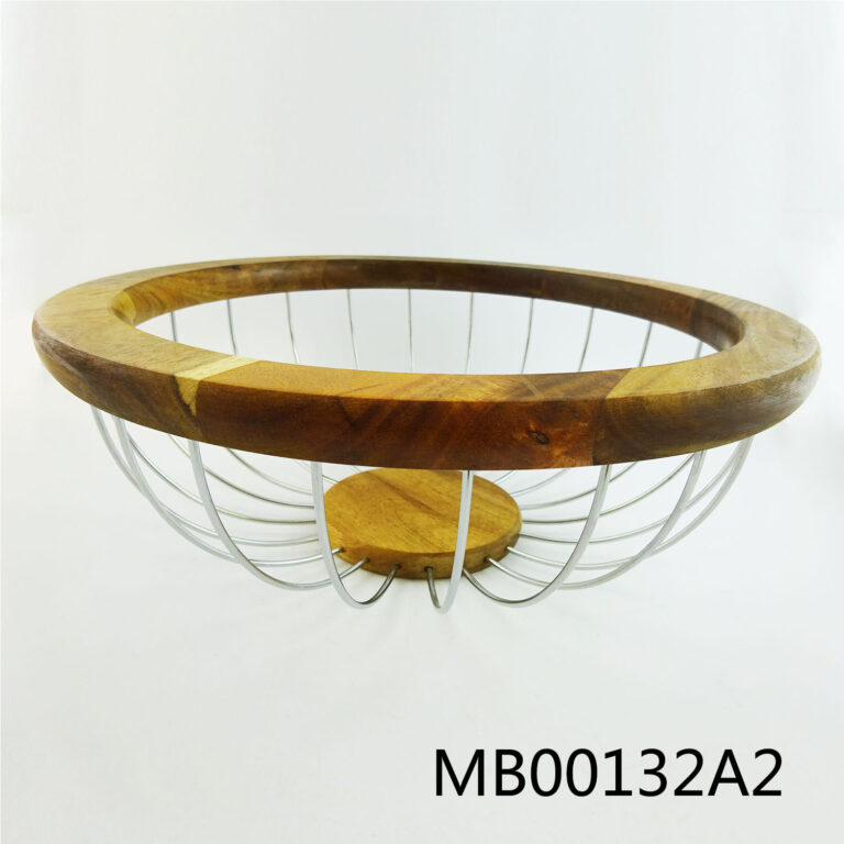 Round Fruit Basket Wtih Wooden Botton