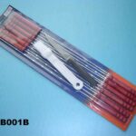 12Pcs Bbq Skewer + Oil Brush + Steak Knife B/C