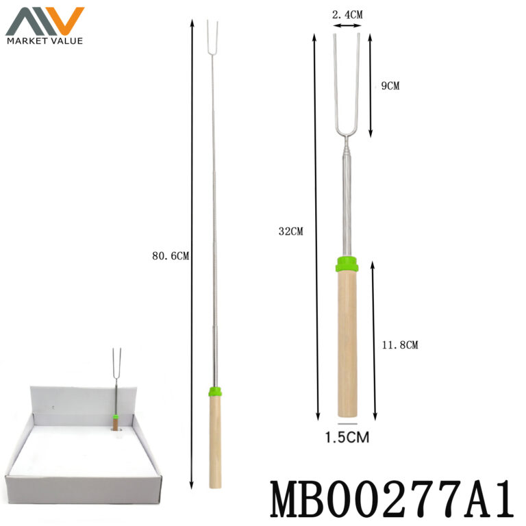 Extendable Bbq Fork With Wooden Handle