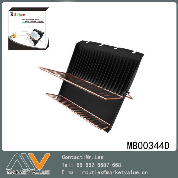 Rose Cooper-Plating Dish Rack In Plastic Stciker Label