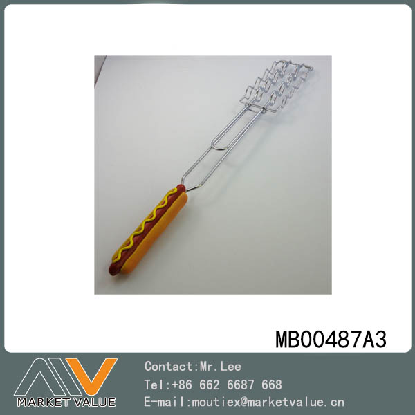 MB00487A3 Resin Handle Chrome Hot Dog Bbq Net