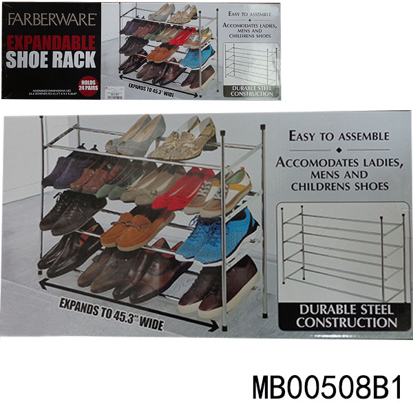 MB00508B1 Chrome 24Pairs Shoe Rack