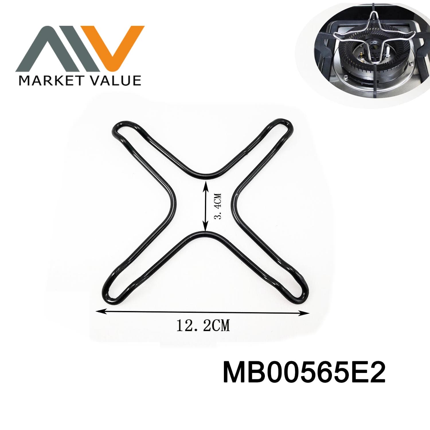 MB00565E2 12Pcs Star Enamel Trivet In Pp Bag