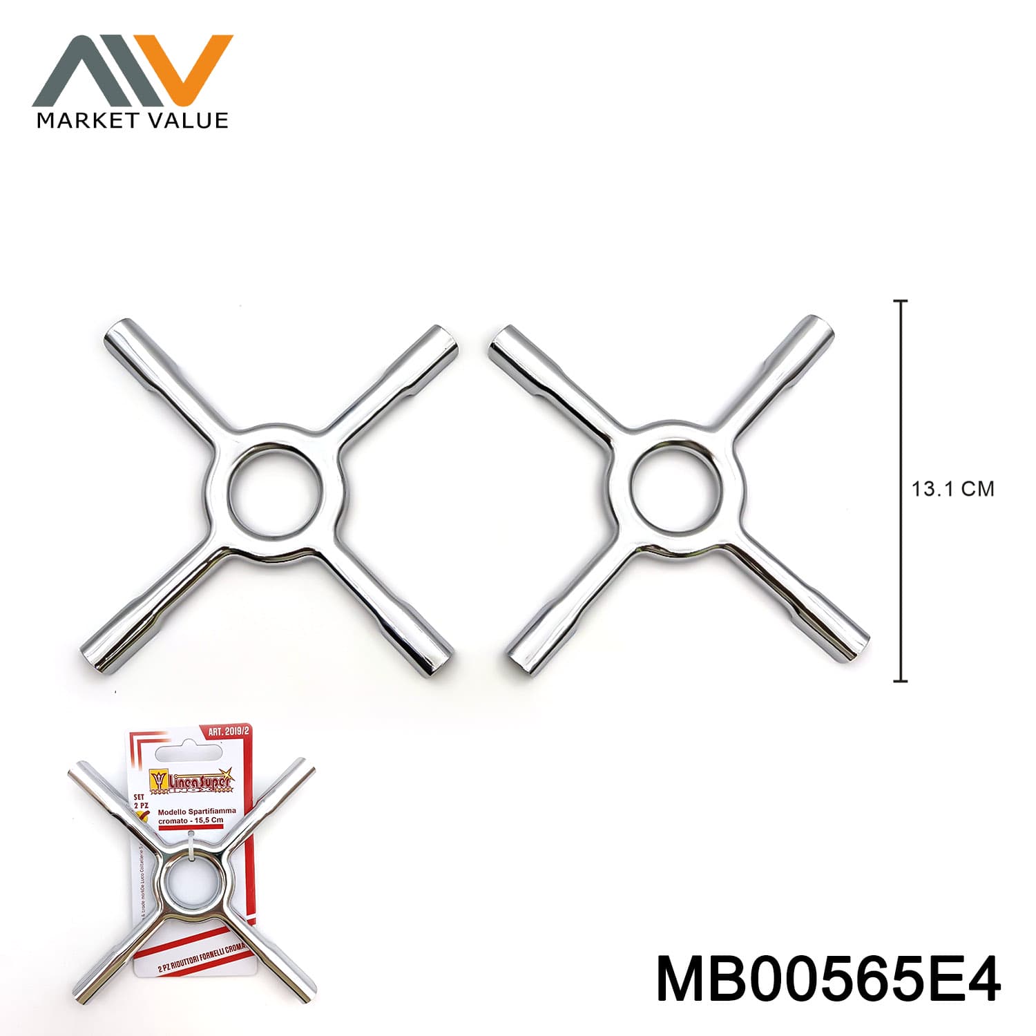 MB00565E4 Sets Of 2Pcs Chrome Enamel Trivet