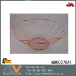 Round Fruit Basket With Gold Plating